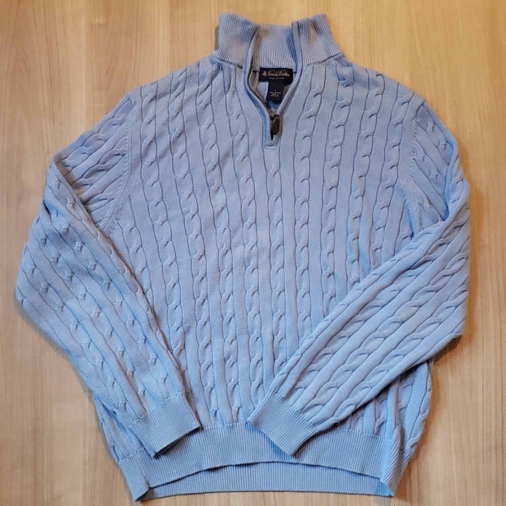 Brooks Brothers Half-Zip Cable Knit Sweater